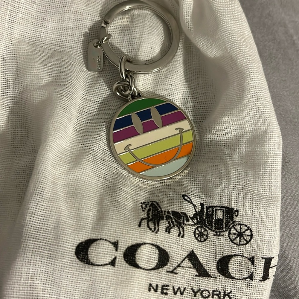 Coach smiley face keychain